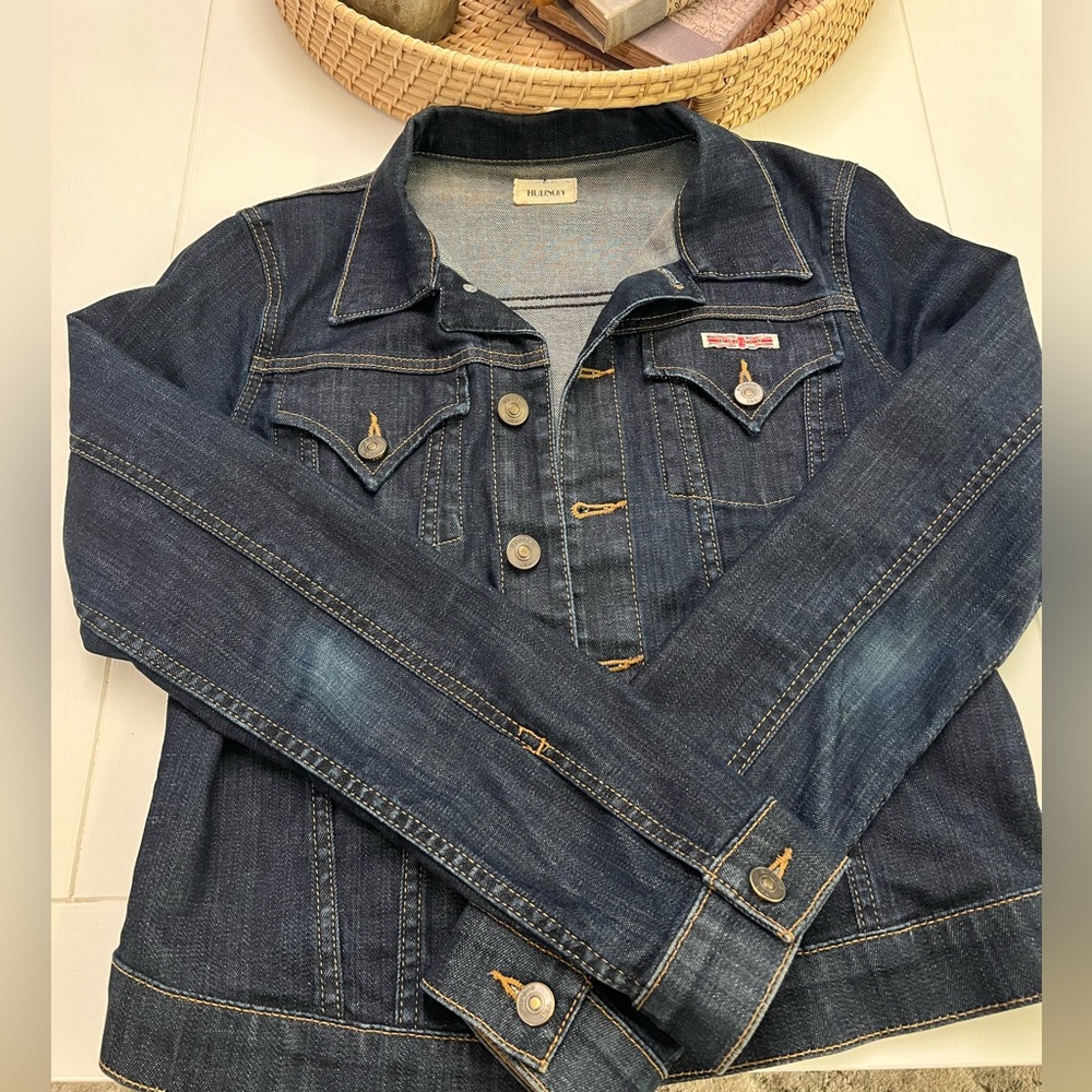 Hudson Jeans Dark Blue Signature Denim Jacket, Size Small